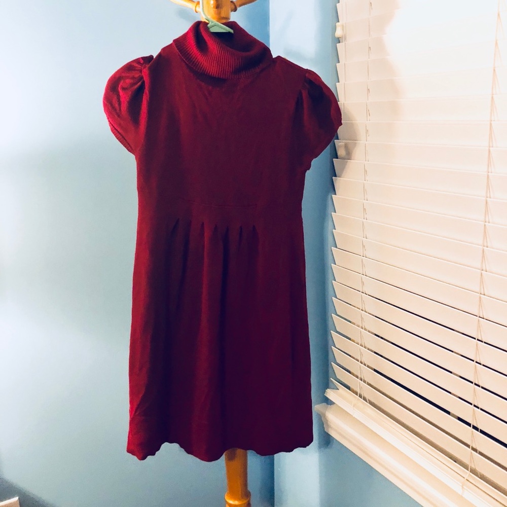 Burgundy sweater dress